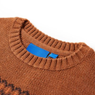 Stickad tröja för barn konjaksbrun 92