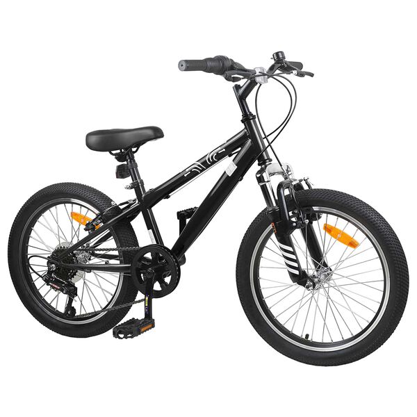 vidaXL Kids Mountain Bike 20 Tum 6-Speed f&ouml;r 5-8 &aring;r gammal Svart