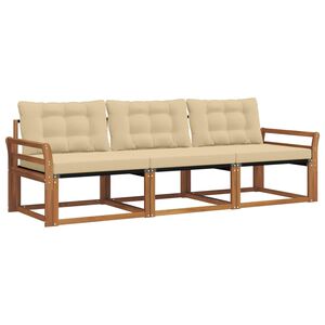 vidaXL Utomhussoffset 3 st Naturlig och Beige