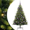 vidaXL Konstgjort F&auml;llbart Jultr&auml;d 150 LEDs Gr&ouml;n 150 cm PVC och PE