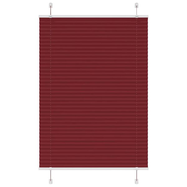 vidaXL Plisserad persienn Bordeaux r&ouml;d 100x150 cm tyg bredd 99,4 cm