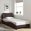 vidaXL Bed Frame with LED without Mattress "Hvar" Dark Brown 90x200 cm Fabric