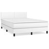 vidaXL Rams&auml;ng med madrass vit 140x190 cm konstl&auml;der