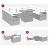 vidaXL Soffgrupp för trädgård med dynor 10 delar beige konstrotting