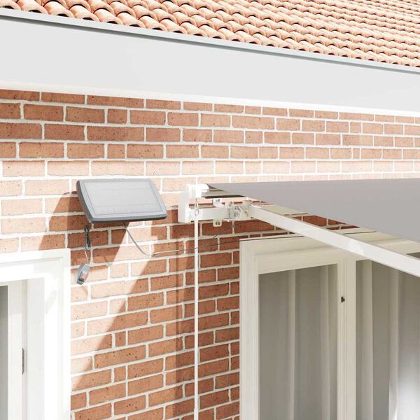 vidaXL Utf&auml;llbar markis Ljusgr&aring; 350 x 250 cm Tyger och St&aring;l