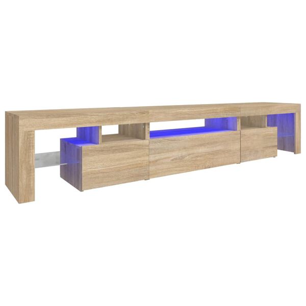 vidaXL Tv-bänk med LED-belysning sonoma ek 215x36,5x40 cm