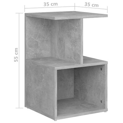 vidaXL Sängbord 2 st Betonggrå 35x35x55 cm konstruerat trä