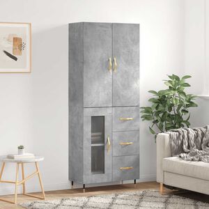 vidaXL H&ouml;gsk&aring;p betonggr&aring; 69,5x34x180 cm konstruerat tr&auml;