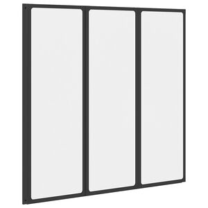 vidaXL Duschv&auml;gg Svart 120 x 2 x 117 cm Aluminium och PP