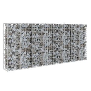vidaXL Gabionmur i galvaniserat st&aring;l 200x20x85 cm