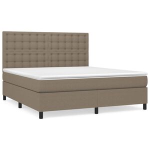 vidaXL Rams&auml;ng med madrass taupe 180x200 cm tyg