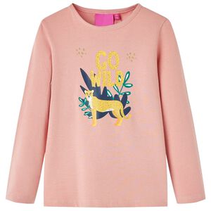 T-shirt med l&aring;nga &auml;rmar f&ouml;r barn ljus rosa 128