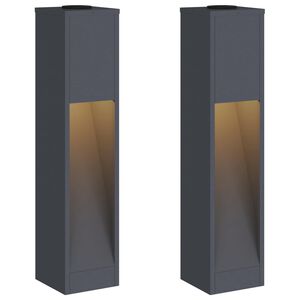 vidaXL Solcell LED-v&auml;gbelysning 2 st Varmvit 18 x 18 x 80 cm