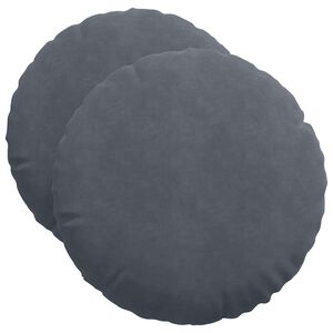 vidaXL Sittkuddar 2 st Sammet M&ouml;rkgr&aring; &Oslash;50 x 19 cm