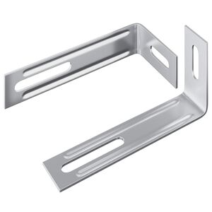 vidaXL Anti-tipp f&auml;ste Enf&auml;rgad 2 pcs Silver 74,5 x 15 x 32 mm J&auml;rn