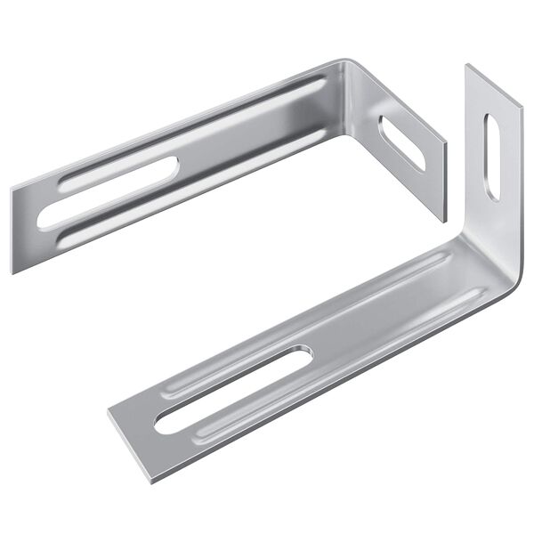 vidaXL Anti-tipp f&auml;ste Enf&auml;rgad 2 pcs Silver 74,5 x 15 x 32 mm J&auml;rn