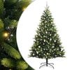 vidaXL Konstigt hinged julgran 300 LEDs Gr&ouml;n 210 cm PVC och PE