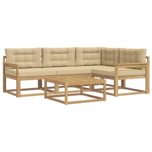 vidaXL Utomhussoffset 5 pcs Vit och Beige 79 x 79 x 37 cm Polyester