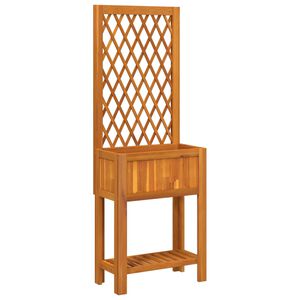 vidaXL Odlingsl&aring;da med spalj&eacute; och hylla 55x29,5x152 cm massiv akacia