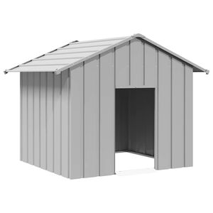 vidaXL Hundkoja med tak 131x101x102 cm galvaniserat st&aring;l