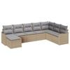 vidaXL Tr&auml;dg&aring;rdsoffset 8 st Beige konstrotting