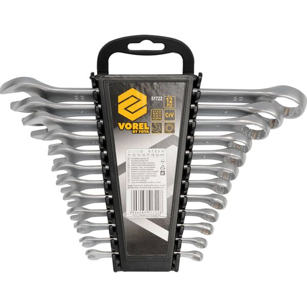 VOREL Blocknyckelsats 12 delar 6-22mm
