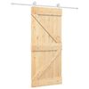 vidaXL Skjutd&ouml;rr 90 x 210 cm Massiv furu Naturlig och vit