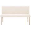 vidaXL Bänk 139,5 cm polyester gräddvit