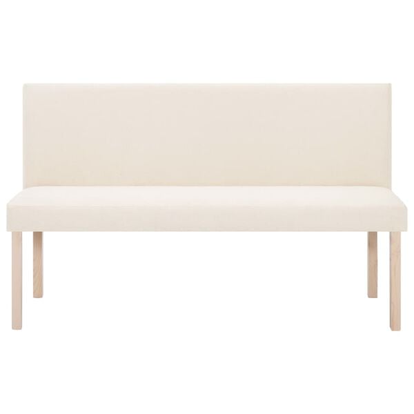vidaXL Bänk 139,5 cm polyester gräddvit