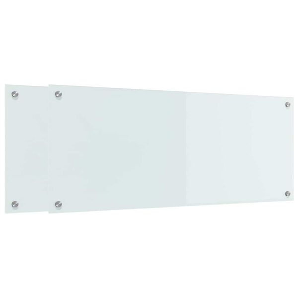 vidaXL Köksplånbak 2 pcs Vit 100 x 40 cm härdat glas