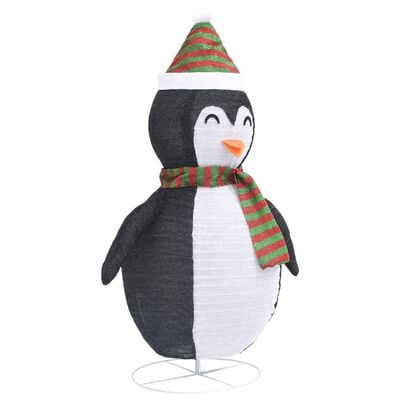vidaXL Dekorativ pingvin med LED lyxigt tyg 90 cm