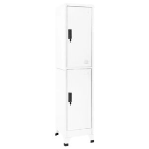 vidaXL F&ouml;rvaringssk&aring;p vit 38x45x180 cm st&aring;l
