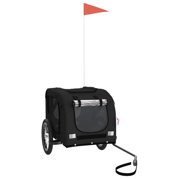 vidaXL Cykelvagn för djur svart oxfordtyg och järn