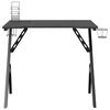 vidaXL Gamingskrivbord med Y-formade ben svart 90x60x75 cm
