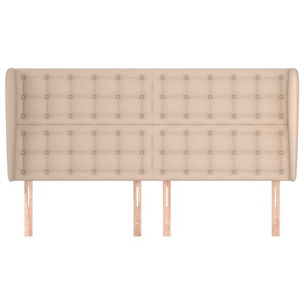 vidaXL S&auml;nggavel med kanter cappuccino 183x23x118/128 cm konstl&auml;der