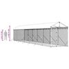 vidaXL Hundg&aring;rd med tak silver 2x14x2,5 m galvaniserat st&aring;l