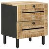 vidaXL S&auml;ngbord Naturlig 40 x 33 x 46 cm Massivt mangotr&auml;