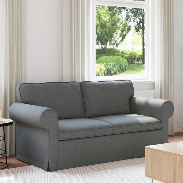 vidaXL Soffa M&ouml;rkgr&aring; 215 x 82 x 80 cm tyg