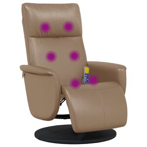 vidaXL Massagef&aring;t&ouml;lj med fotst&ouml;d cappuccino konstl&auml;der