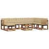 vidaXL Utomhussoffset med kudde 9 pcs Naturlig och Beige