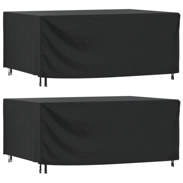 vidaXL &Ouml;verdrag f&ouml;r utem&ouml;bler 2 st svart 225x143x90 cm vattent&auml;t 420D