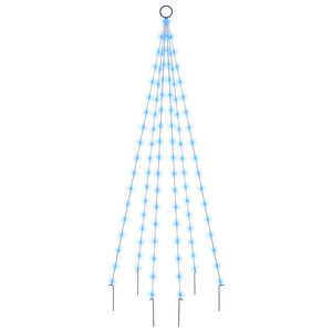 vidaXL Julgran p&aring; flaggst&aring;ng bl&aring; 108 LEDs 180 cm