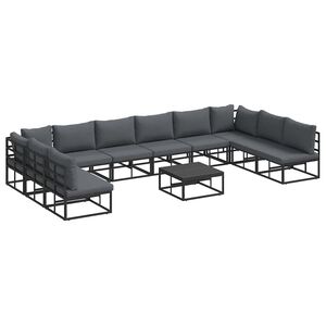 vidaXL Tr&auml;dg&aring;rdsoffset 11 st Svart Aluminium