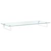 vidaXL Sk&auml;rmst&auml;ll vit 80x35x8 cm h&auml;rdat glas och metall