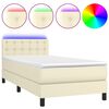 vidaXL Rams&auml;ng med madrass & LED gr&auml;ddvit 100x200 cm konstl&auml;der