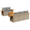 vidaXL Soffgrupp f&ouml;r tr&auml;dg&aring;rden med dynor 6 delar beige konstrotting
