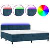vidaXL Res&aring;rs&auml;ng med madrass och LED m&ouml;rkbl&aring; 200x200 cm sammet