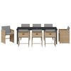 vidaXL Tr&auml;dg&aring;rdsm&ouml;belset 9 pcs Beige konstrotting