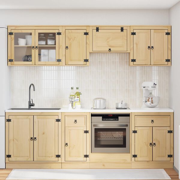 vidaXL Sk&aring;p med l&aring;da med hylla SKI 8 pcs HonungsBrun Massiv furu