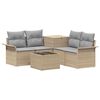 vidaXL Soffset 6 st 4-Antal sittplatser Beige och Ljusgr&aring;